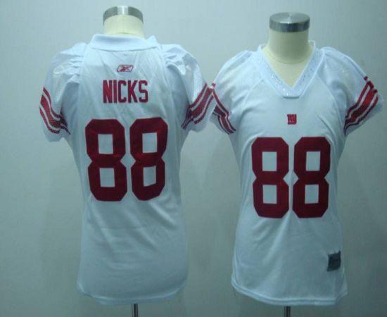 Giants #88 Hakeem Nicks White Women's Field Flirt Stitched NFL Jersey